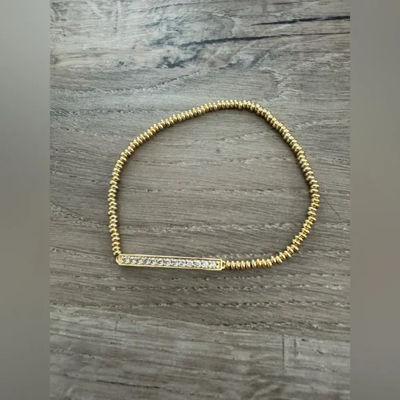 Kendra Scott Gold Addison Stretch Bracelet with Crystal Accents - Picture 3 of 3